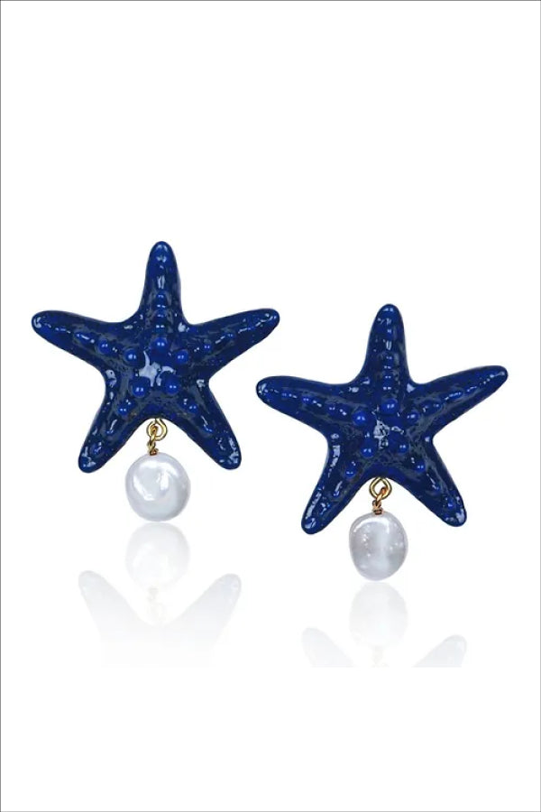 Julietta Jewellery | Mermaid Drop Earrings Navy Blue | Girls with Gems