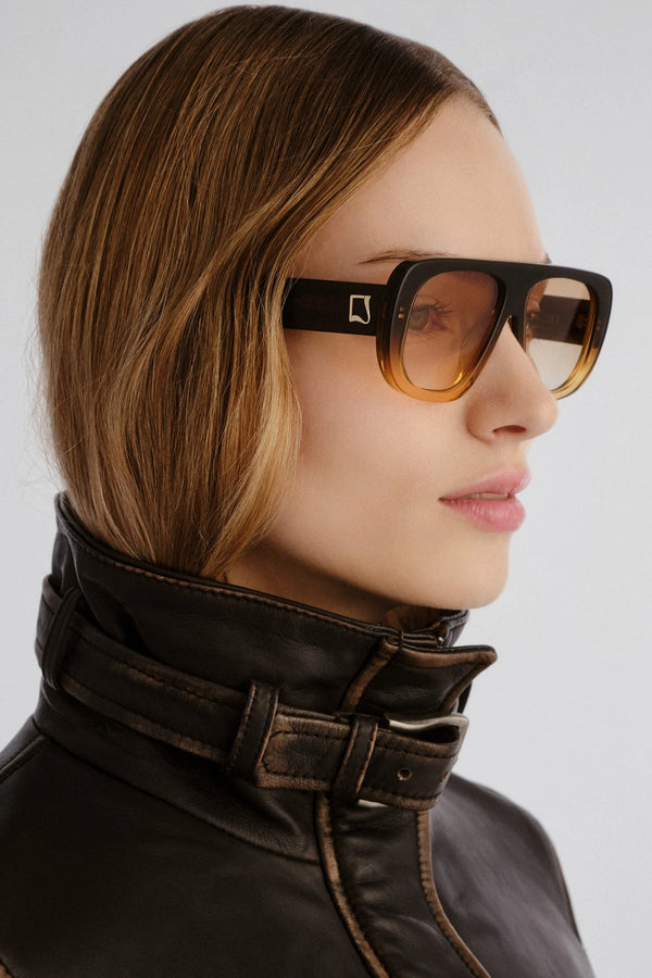 The Dionne Cinnamon by Luv Lou, oversized tort aviator sunglasses with brown lenses for elevated everyday styling
