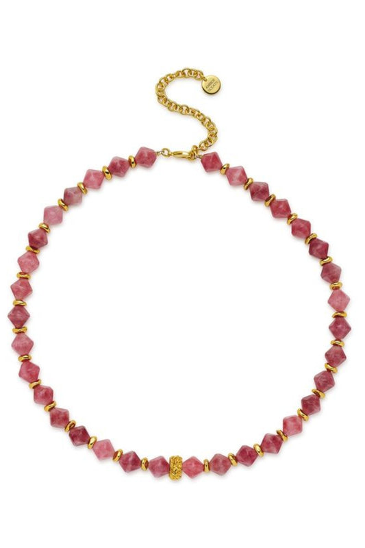 Crimson Necklace by Amber Sceats, tourmaline and gold statement necklace, perfect for elevated occasion styling