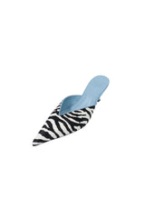 Ella Squire Zebra Suede Heels Zebra/Blue
