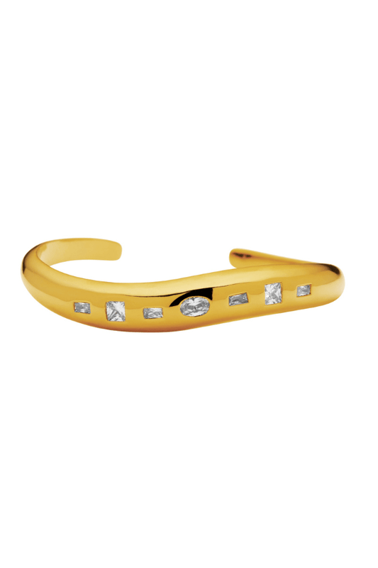 Nerine Bracelet by Amber Sceats, handcrafted in Italy with 24K gold plating and cubic zirconia, a timeless, elegant piece to elevate any outfit.
