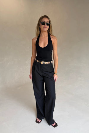 Alexa Tailored Suit Pant Black by Sneaky Link, wide leg tailored pants perfect for office or evening styling
