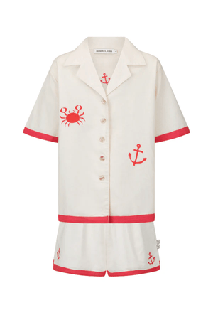 Araminta James | Del Mar Shirt Set Lobster Red | Girls with Gems