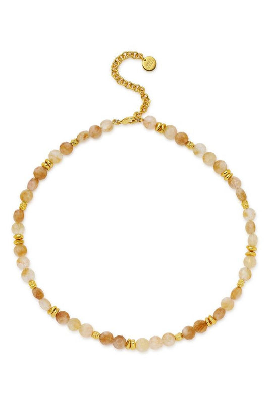 Claret Necklace by Amber Sceats, citrine quartz and gold necklace, perfect for elevated everyday styling