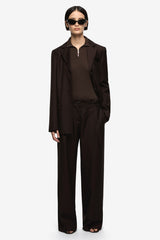 Eddie Pant Dark Chocolate by Bec + Bridge, tailored wide leg trousers, perfect for elevated work or evening wear