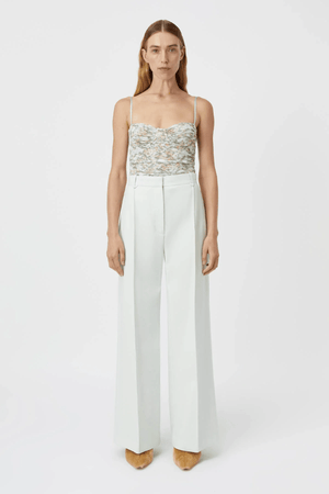 Francis Pant Misty Jade by Camilla and Marc, tailored wide-leg fit with pintuck detail, perfect for polished workdays or chic city styling.