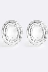 Hot In Here Silver by Emma Pills - silver statement earrings with hammered texture and hollow design, designed for a bold lightweight look.