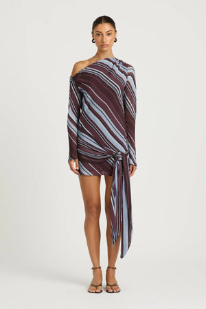 Elise Mini Dress Midnight Stripe
