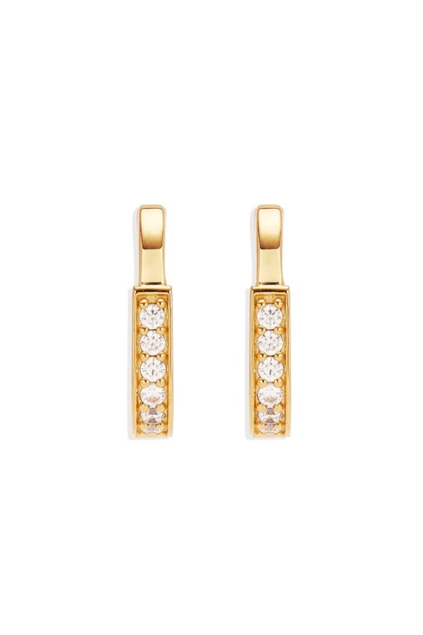 By Charlotte | 18k Gold Vermeil Connection Hoops | Girls with Gems