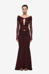 The Kali Ruffle Lace Maxi Currant