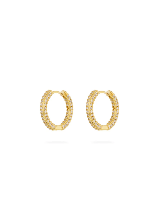 Avant Studio | Priscilla Pave Hoops Gold | Girls with Gems