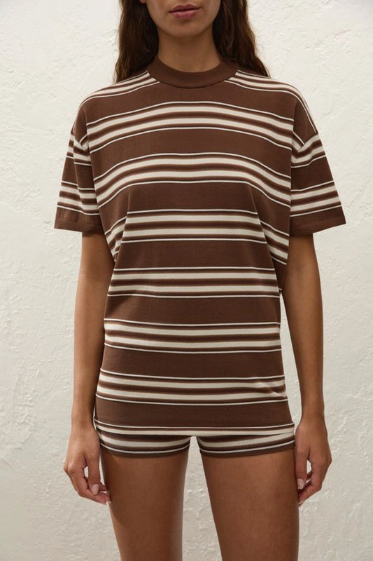 Le Paz Top Ombre Stripe Macro Carob