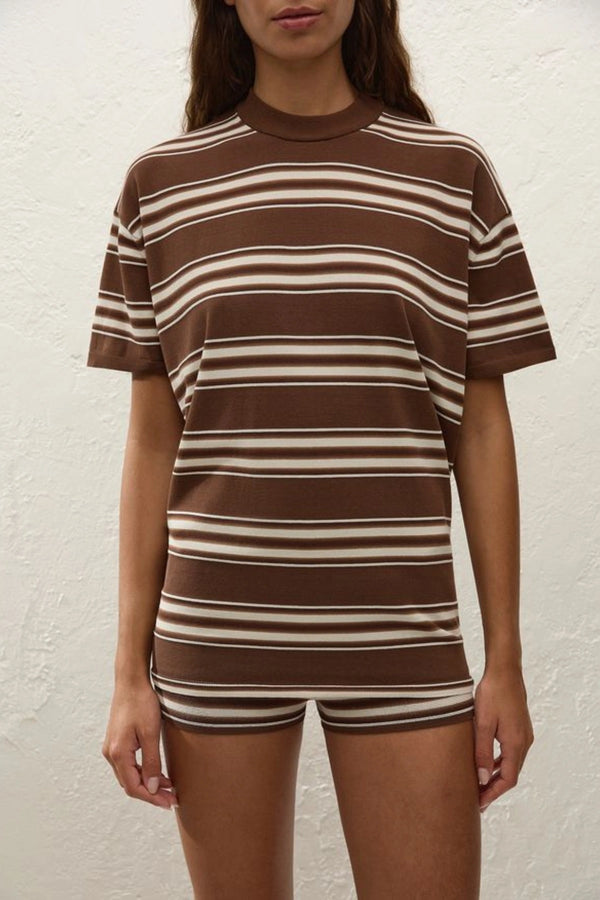 Le Paz Top Ombre Stripe Macro Carob