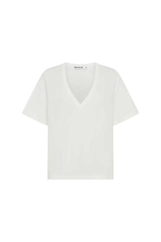 Carter V Neck Tee White