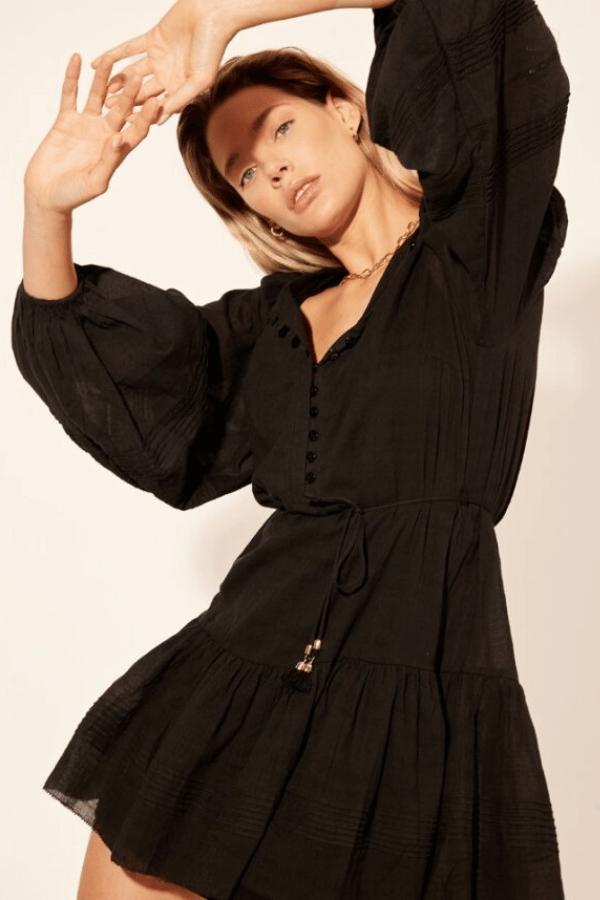 Kivari | Xanthe Babydoll Mini Dress Black | Girls with Gems