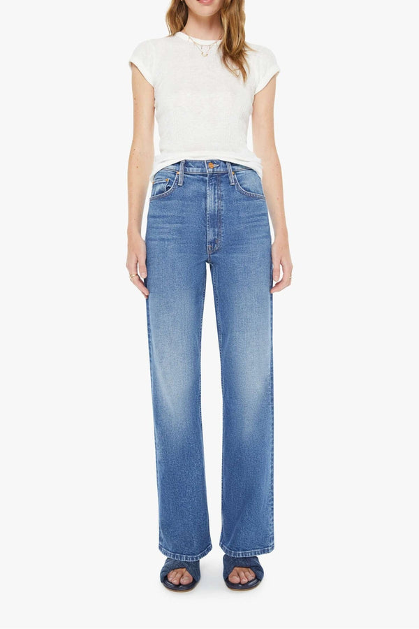 High Waisted Bookie Sneak Knick Knack Paddy Whack by Mother, bootcut jeans with high rise fit, perfect for everyday styling