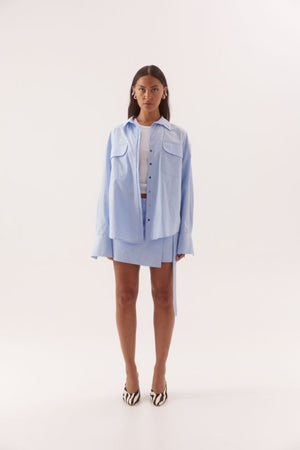 Blume Combo Shirt Dress Blue