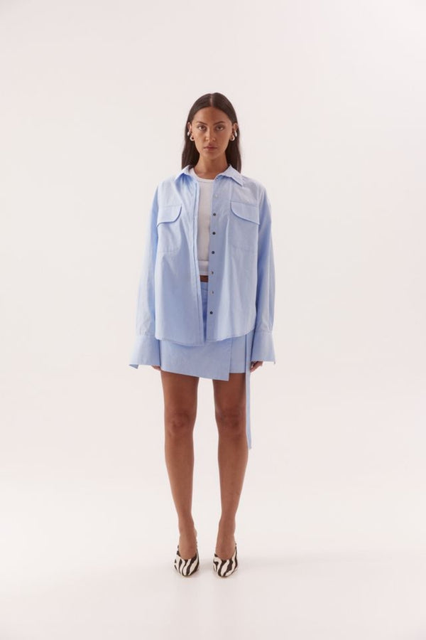 Blume Combo Shirt Dress Blue