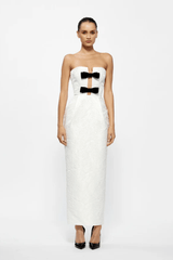 Aisha Gown Black by Effie Kats — Elegant and modern, crafted from stretch crepe with a sheer mesh back insert. Floor-length, fully lined, perfect for formal occasions.