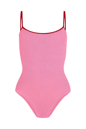 Hunza G | Pamela Swim Contrast Bubblegum/Red | Girls with Gems