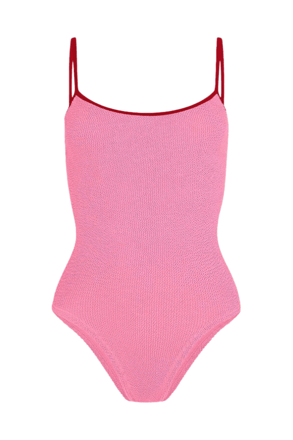 Hunza G | Pamela Swim Contrast Bubblegum/Red | Girls with Gems