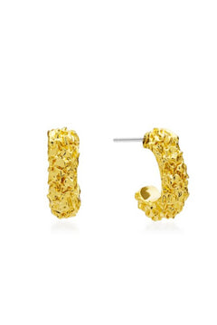 Tomesha Earrings by Amber Sceats, textured gold hoop earrings, perfect for elevated everyday styling