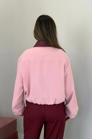 Penny Braided Collar Jacket Pink/Burgundy