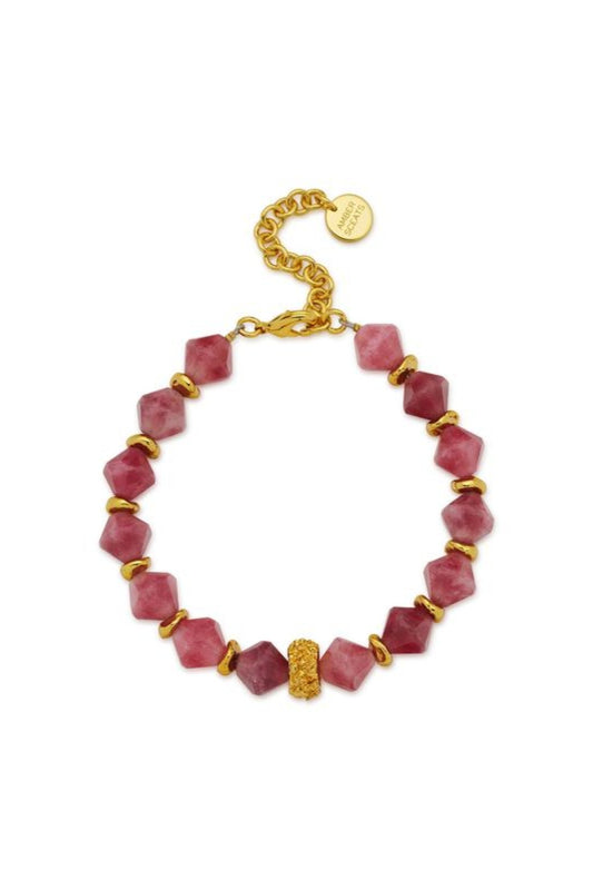 Crimson Bracelet by Amber Sceats, tourmaline and gold beaded bracelet, perfect for elevated everyday styling