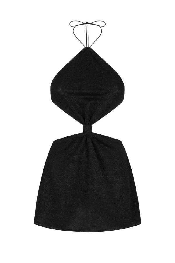 Oséree | Lumiere Knot Mini Dress Black | Girls with Gems