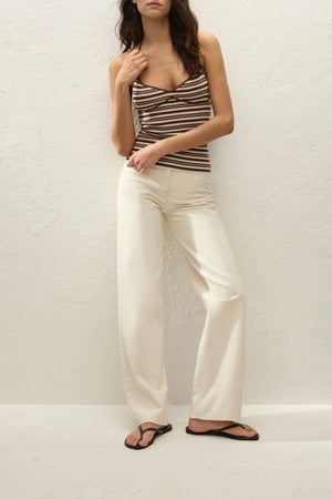 Citara Halter Top Ombre Stripe Macro Carob