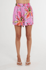 Elastic Shorts Lilac Lily by Summi Summi, printed shorts with relaxed fit and cinched waist. Perfect for warm weather days or casual outings.