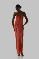 Lena Maxi Dress Mil Colores by Baobab, strapless mesh maxi dress with slit, perfect for resort or evening styling