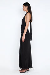 Jasmin Halter Dress Lemon Sorbet by Bec + Bridge, halter maxi dress with low back, perfect for weddings or evening styling