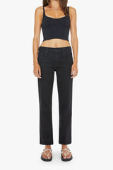 The Newbie Hover Nighty Night by Mother, mid rise straight leg black jeans, perfect for everyday or elevated styling