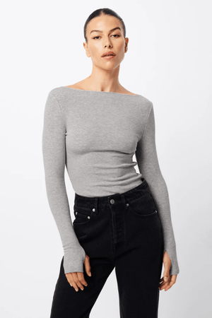 Mossman | Camden Top Grey Marle | Girls with Gems