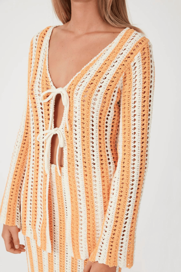 Zulu & Zephyr | Golden Stripe Cotton Knit Top | Girls With Gems