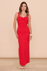 Lyric Maxi Dress Chilli by Sovere – A sleek, fitted maxi with a sweetheart neckline and internal bralette, perfect for elegant occasions and trendy evening affairs.