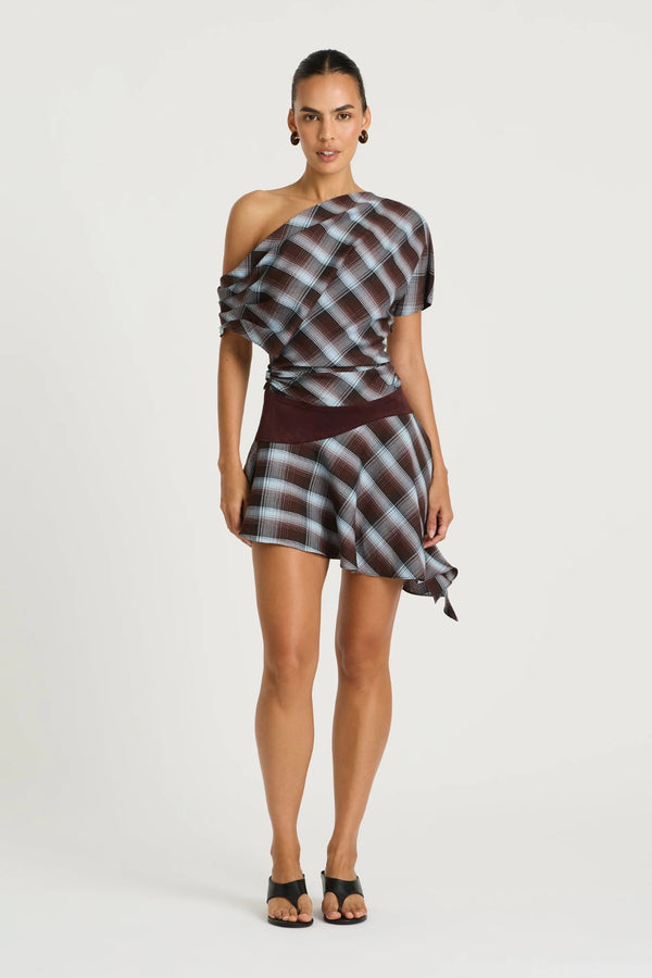 Faye Mini Dress Haze Check