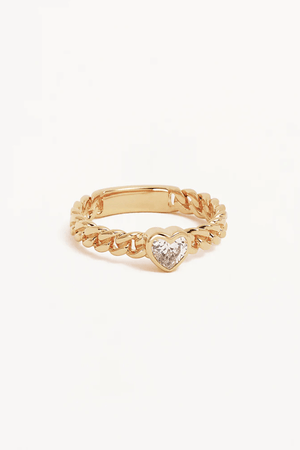 By charlotte | 18k Gold Vermeil Radiant Heart Engravable Ring | Girls with Gems