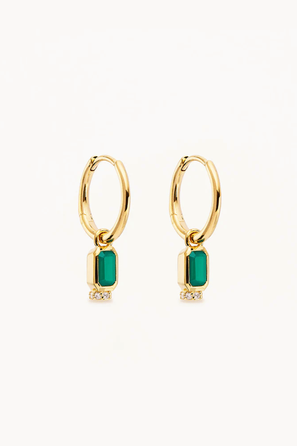 By Charlotte | 18k Gold Vermeil Strength Within Hoops | Girls With Gems