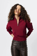 Lexington Sweater Black by Mossman, half zip knit sweater with relaxed fit, perfect for work or elevated everyday styling