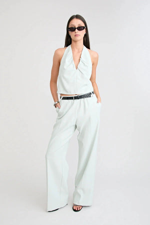 Santo Wide Leg Pant by Pfeiffer, soft tailored wide leg pants with elastic waist, perfect for work or elevated everyday styling