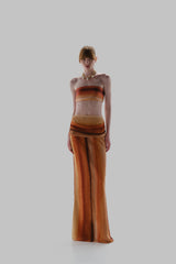 Sumaq Maxi Skirt Tierra Inca by Baobab, chiffon maxi skirt with ruched waist, perfect for resort or event styling