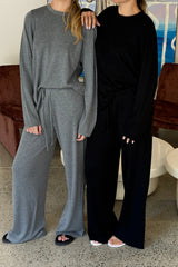 Charli Knitted Long Sleeve Top in Grey by Sneaky Link, soft non-itchy knit with relaxed fit for cozy everyday layering.
