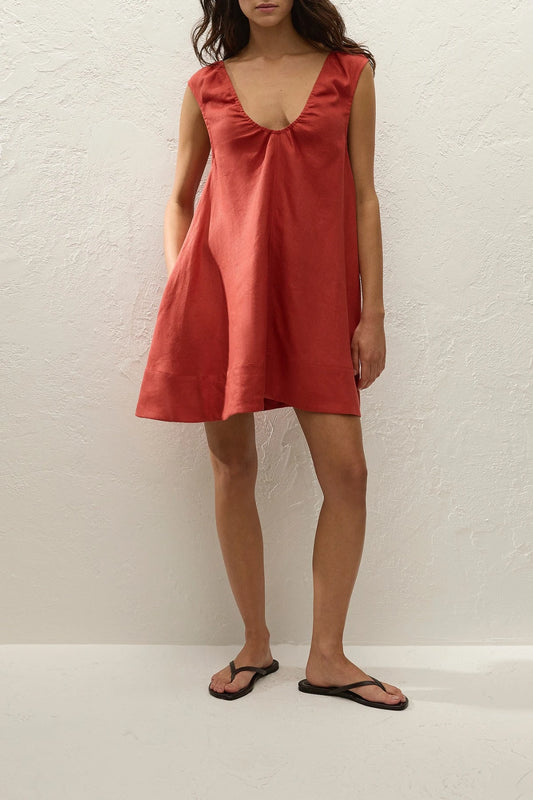 Perla Mini Dress Dusty Tomato