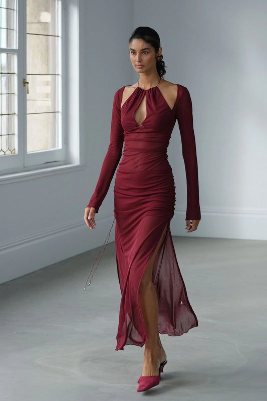 Ari Cutaway Dress Berry