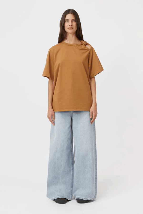 Camilla And Marc | Juno Knot Tee Burnt Caramel |  Girls With Gems