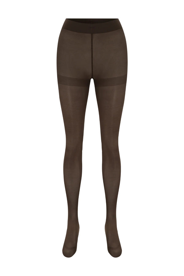 Instock HAZE 50 denier brown tights, soft durable everyday essential designed in Sydney and made in Italy.