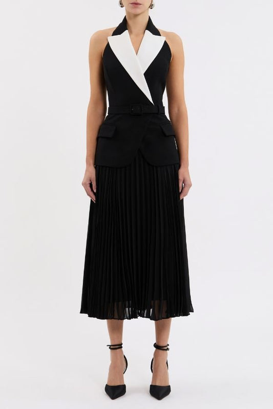 Emma Midi Dress Black and White