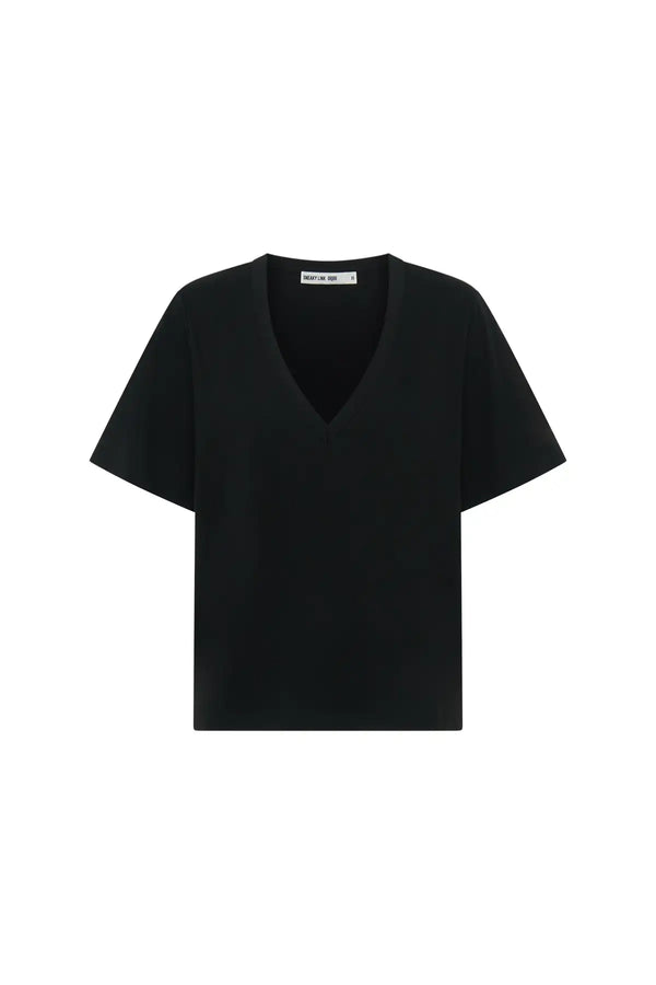 Carter V Neck Tee Black